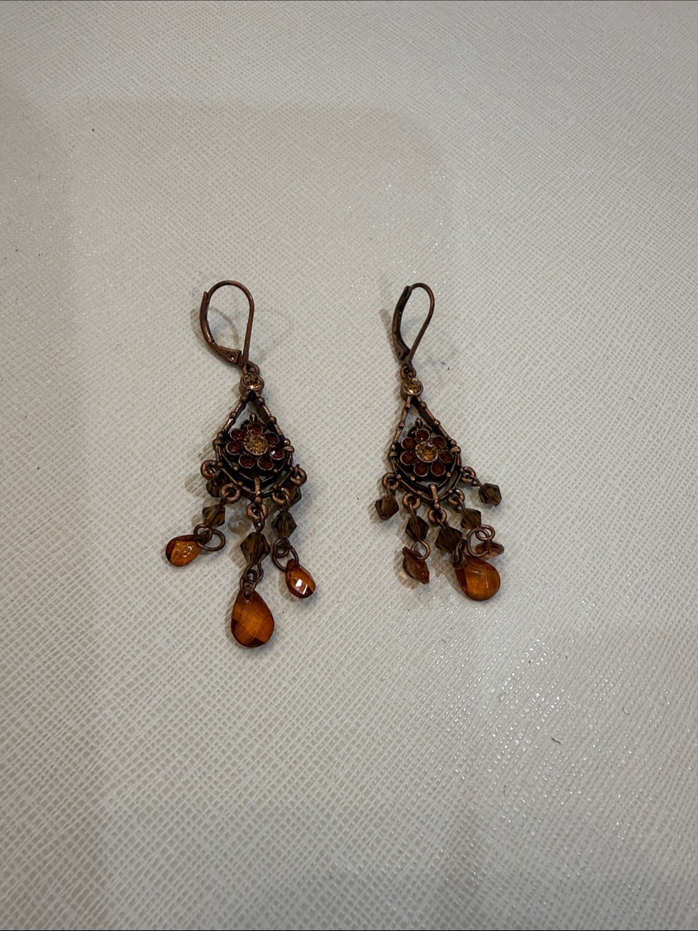 Vintage-Style Amber Dangle Earrings - Women Jewelry